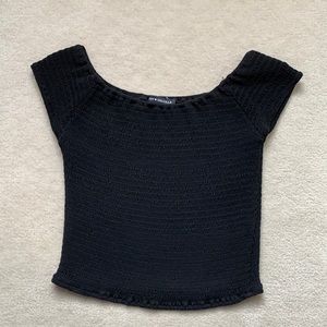 Brandy Melville black ribbed crop top